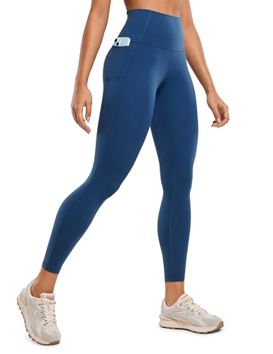 CRZ YOGA Butterluxe Damen High Waist Sport Leggings Blickdicht Soft Yoga Hosen Gym Workout Leggins mit Tasche - 64cm FRANZÖSISCHE Marine 38 von CRZ YOGA