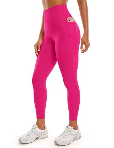 CRZ YOGA Butterluxe Damen High Waist Sport Leggings Blickdicht Soft Yoga Hosen Gym Workout Leggins mit Tasche - 64cm Granita Pink 38 von CRZ YOGA
