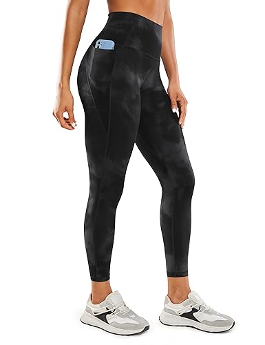 CRZ YOGA Butterluxe Damen High Waist Sport Leggings Blickdicht Soft Yoga Hosen Gym Workout Leggins mit Tasche - 64cm Schwarze Tie-Dye-Blumen 40 CRZ YOGA Butterluxe Damen High Waist Sport Leggings Blickdicht Soft Yoga Hosen Gym Workout Leggins mit Tasche - 64cm Schwarze Tie-Dye-Blumen 40 von CRZ YOGA