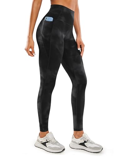 CRZ YOGA Butterluxe Damen High Waist Sport Leggings Blickdicht Soft Yoga Hosen Gym Workout Leggins mit Taschen - 71cm Schwarze Tie-Dye-Blumen 36 CRZ YOGA Butterluxe Damen High Waist Sport Leggings Blickdicht Soft Yoga Hosen Gym Workout Leggins mit Taschen - 71cm Schwarze Tie-Dye-Blumen 36 von CRZ YOGA