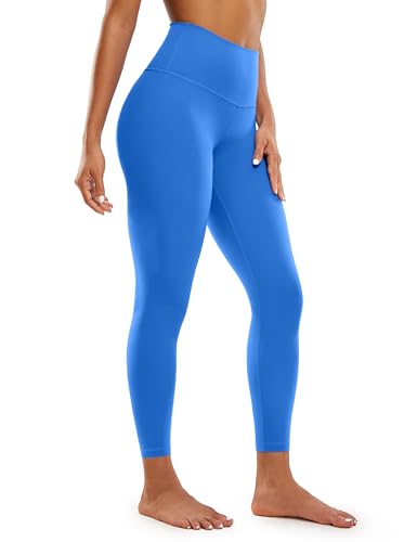 CRZ YOGA Butterluxe Damen High Waist Sport Leggings Blickdicht Yoga Leggins Sporthose Workout Gym Yogahose - 64cm Funkelndes Blau 36 von CRZ YOGA