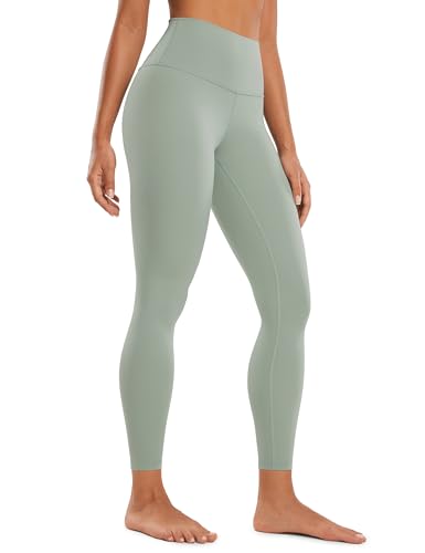 CRZ YOGA Butterluxe Damen High Waist Sport Leggings Blickdicht Yoga Leggins Sporthose Workout Gym Yogahose - 64cm Grüner Palmenhof 44 von CRZ YOGA