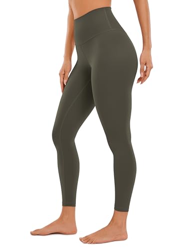 CRZ YOGA Butterluxe Damen High Waist Sport Leggings Blickdicht Yoga Leggins Sporthose Workout Gym Yogahose - 64cm Helles Armeegrün 36 von CRZ YOGA