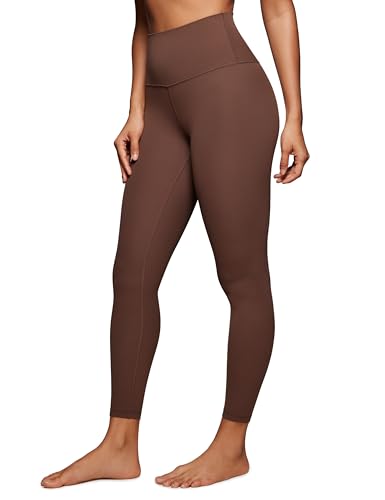 CRZ YOGA Butterluxe Damen High Waist Sport Leggings Blickdicht Yoga Leggins Sporthose Workout Gym Yogahose - 64cm Kaffeebraun 42 von CRZ YOGA