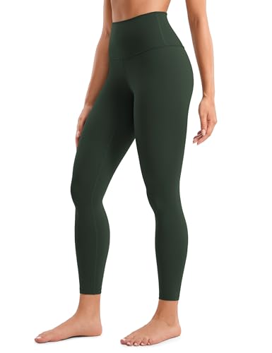 CRZ YOGA Butterluxe Damen High Waist Sport Leggings Blickdicht Yoga Leggins Sporthose Workout Gym Yogahose - 64cm Legende Grün 38 von CRZ YOGA