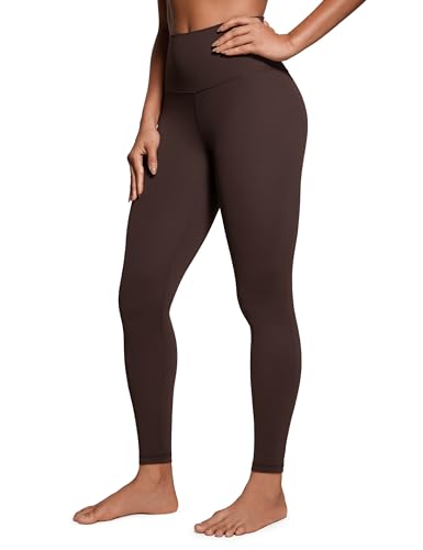 CRZ YOGA Butterluxe Damen High Waist Sport Leggings Blickdicht Yoga Leggins Sporthose Workout Gym Yogahose - 71cm Heißes Fudge-Brown 40 von CRZ YOGA