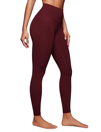 CRZ YOGA Butterluxe Damen High Waist Sport Leggings Blickdicht Yoga Leggins Sporthose Workout Gym Yogahose - 71cm Roter Merlot 34 von CRZ YOGA