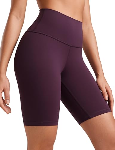 CRZ YOGA Butterluxe Damen Radlerhose Kurze Sporthose High Waist Yoga Sommer Shorts Laufshorts Fitness Hose - 20cm Dunkellila 36 von CRZ YOGA