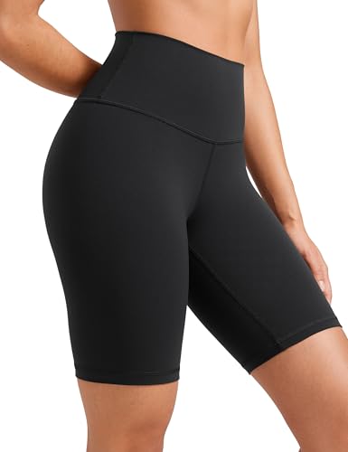 CRZ YOGA Butterluxe Damen Radlerhose Kurze Sporthose High Waist Yoga Sommer Shorts Laufshorts Fitness Hose - 20cm Schwarz 42 von CRZ YOGA