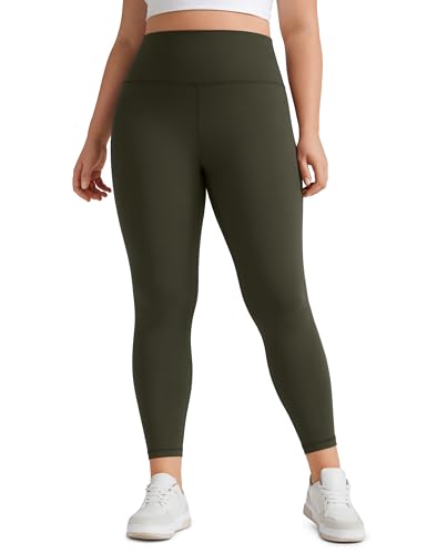 CRZ YOGA Butterluxe Damen Übergröße Leggings - 64cm Große Größen High Waist Workout Leggins Butterweiche Spandex Yogahose Olivgrün 48 CRZ YOGA Butterluxe Damen Übergröße Leggings - 64cm Große Größen High Waist Workout Leggins Butterweiche Spandex Yogahose Olivgrün 48 von CRZ YOGA