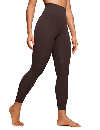 CRZ YOGA Butterluxe Damen Yoga Leggings Super High Waist Sportleggings Komfortable Sporthose Yogahose - 64cm Heißes Fudge-Brown 36 von CRZ YOGA