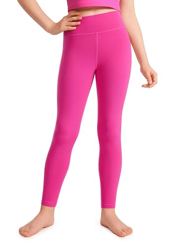 CRZ YOGA Butterluxe Mädchen High Waist Sport Leggings Full Length Blickdicht Soft Workout Leggings Lang Kinder Pants Hibiskus-Purpur M von CRZ YOGA