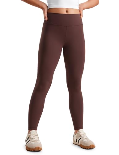 CRZ YOGA Mädchen Butterluxe High Waist Sport Leggings Full Length Blickdicht Soft Workout Leggins Lang Kinder Pants Taupe M von CRZ YOGA
