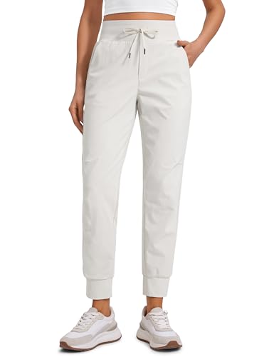 CRZ YOGA Damen Athletic Hohe Taille Jogger Leicht Workout Wandern Lässig Sporthosen Outdoor Hose mit Taschen - 70cm Milchig Weiß 44 CRZ YOGA Damen Athletic Hohe Taille Jogger Leicht Workout Wandern Lässig Sporthosen Outdoor Hose mit Taschen - 70cm Milchig Weiß 44 von CRZ YOGA