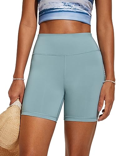 CRZ YOGA Damen Badeshorts Bauchkontrolle High Waist Schwimmshorts Sport Beach Badehose Wassersport Kurze Hose - 13cm Hellgraublau 40 CRZ YOGA Damen Badeshorts Bauchkontrolle High Waist Schwimmshorts Sport Beach Badehose Wassersport Kurze Hose - 13cm Hellgraublau 40 von CRZ YOGA