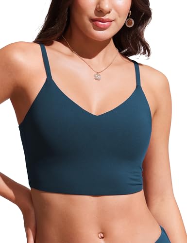 CRZ YOGA Damen Bikini Top Swimsuit Schnell Trocknend Padded Bikini Swim Oberteil Abzeichen Blau 42 von CRZ YOGA