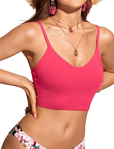 CRZ YOGA Damen Bikini Top Swimsuit Schnell Trocknend Padded Bikini Swim Oberteil Magenta 34 von CRZ YOGA