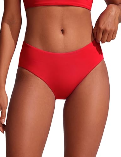 CRZ YOGA Damen Bikini Unterteile Mittlerer Aufstieg Voll Gefüttert Baden Swimsuit Basic Swim Surfen Slips Tiefrot 36 CRZ YOGA Damen Bikini Unterteile Mittlerer Aufstieg Voll Gefüttert Baden Swimsuit Basic Swim Surfen Slips Tiefrot 36 von CRZ YOGA