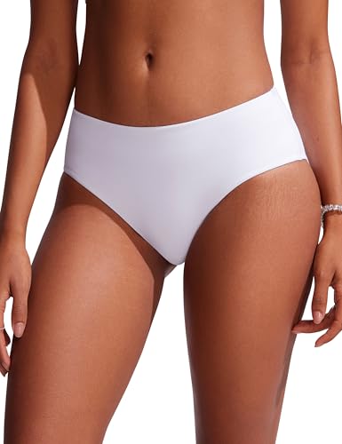 CRZ YOGA Damen Bikini Unterteile Mittlerer Aufstieg Voll Gefüttert Baden Swimsuit Basic Swim Surfen Slips Weiss 38 CRZ YOGA Damen Bikini Unterteile Mittlerer Aufstieg Voll Gefüttert Baden Swimsuit Basic Swim Surfen Slips Weiss 38 von CRZ YOGA
