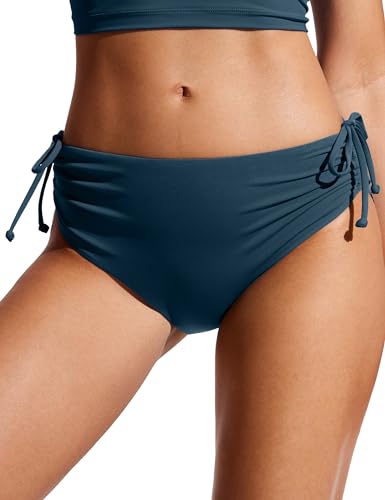 CRZ YOGA Damen Bikinihose Seitliche Bindung Verstellbare Badehose Bikini Slip Unterteil Badeshorts Abzeichen Blau 34 von CRZ YOGA