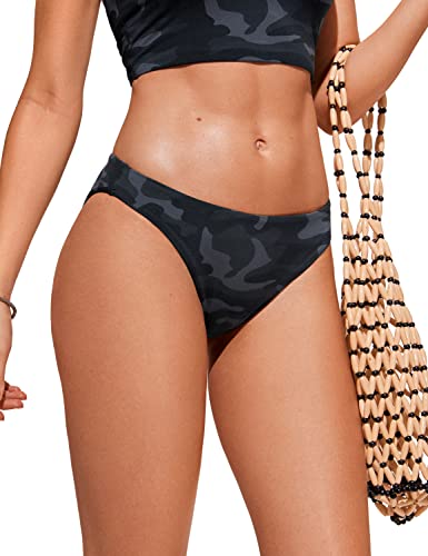 CRZ YOGA Damen Bikinihose Swim Beach Sports Bikini Bottom Sexy Badehose Dschungeltarnung Grau 36 von CRZ YOGA