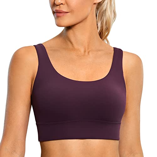 CRZ YOGA Damen ButterLuxe Sport BH U Back Ohne Buegel Große Brüste Fitness Yoga BH Top Dunkellila M von CRZ YOGA