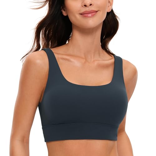 CRZ YOGA Damen ButterLuxe Sport BH U Back Ohne Buegel Große Brüste Fitness Yoga BH Top Echte Marine M von CRZ YOGA