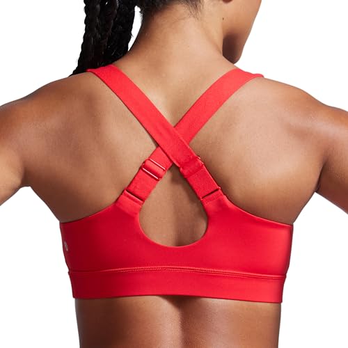 CRZ YOGA Damen Butterbreeze Überkreuzter Rücken Sports BH - V-Ausschnitt Verstellbare Träger Gepolstert Bra ohne Bügel Workout Läuft Top Tiefrot 38 von CRZ YOGA