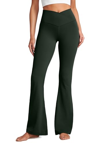 CRZ YOGA Damen Butterluxe Bootcut Schlaghose Yoga Leggings Crossover High Waist Blickdicht Sporthose Fitnesshose - 74cm Legende Grün 34 CRZ YOGA Damen Butterluxe Bootcut Schlaghose Yoga Leggings Crossover High Waist Blickdicht Sporthose Fitnesshose - 74cm Legende Grün 34 von CRZ YOGA