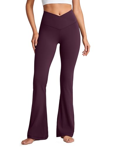 CRZ YOGA Damen Butterluxe Bootcut Schlaghose Yoga Leggings Crossover High Waist Blickdicht Sporthose Fitnesshose - 79cm Dunkellila 42 CRZ YOGA Damen Butterluxe Bootcut Schlaghose Yoga Leggings Crossover High Waist Blickdicht Sporthose Fitnesshose - 79cm Dunkellila 42 von CRZ YOGA