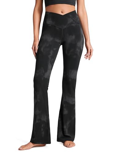 CRZ YOGA Damen Butterluxe Bootcut Schlaghose Yoga Leggings Crossover High Waist Blickdicht Sporthose Fitnesshose - 79cm Schwarze Tie-Dye-Blumen 38 CRZ YOGA Damen Butterluxe Bootcut Schlaghose Yoga Leggings Crossover High Waist Blickdicht Sporthose Fitnesshose - 79cm Schwarze Tie-Dye-Blumen 38 von CRZ YOGA