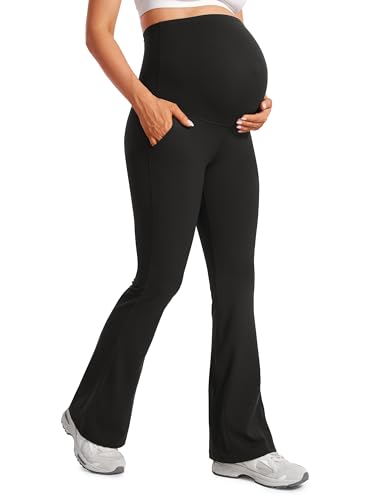 CRZ YOGA Damen Butterluxe Bootcut Umstandsleggings Flare Schwangerschaft Leggings Mutterschaft Yoga Hosen Umstandshose - 79cm Schwarz 34 CRZ YOGA Damen Butterluxe Bootcut Umstandsleggings Flare Schwangerschaft Leggings Mutterschaft Yoga Hosen Umstandshose - 79cm Schwarz 34 von CRZ YOGA