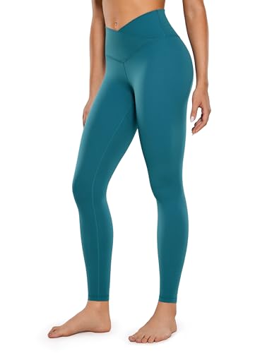 CRZ YOGA Damen Butterluxe Cross Waist Workout Leggings V Cross High Waist Bauchkontrolle Lounge Yoga Leggings - 71cm Borealis-Grün 38 von CRZ YOGA