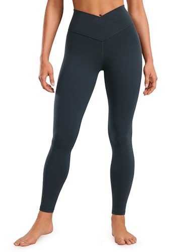 CRZ YOGA Damen Butterluxe Cross Waist Workout Leggings V Cross High Waist Bauchkontrolle Lounge Yoga Leggings - 71cm Echte Marine 44 von CRZ YOGA