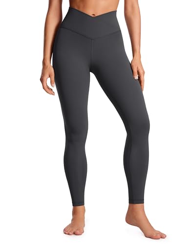 CRZ YOGA Damen Butterluxe Cross Waist Workout Leggings V Cross High Waist Bauchkontrolle Lounge Yoga Leggings - 71cm Mysteriöses Grau 40 von CRZ YOGA