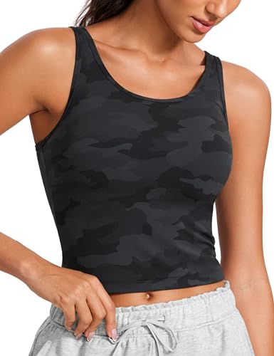 CRZ YOGA Damen Butterluxe Doppelt Gefüttert Tanktop Sport Fitness Ärmellose Racerback Crop Top Casual Cropped Oberteile Dunkelgraue Tarnung 2 40 CRZ YOGA Damen Butterluxe Doppelt Gefüttert Tanktop Sport Fitness Ärmellose Racerback Crop Top Casual Cropped Oberteile Dunkelgraue Tarnung 2 40 von CRZ YOGA