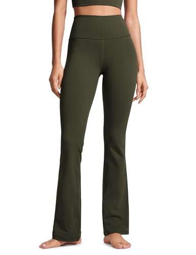 CRZ YOGA Damen Butterluxe Flare Yoga Leggings Bootcut Yogahose High Waist Schlaghose mit Taschen Bootleg Freizeithose - 77.5cm Olivgrün 34 CRZ YOGA Damen Butterluxe Flare Yoga Leggings Bootcut Yogahose High Waist Schlaghose mit Taschen Bootleg Freizeithose - 77.5cm Olivgrün 34 von CRZ YOGA