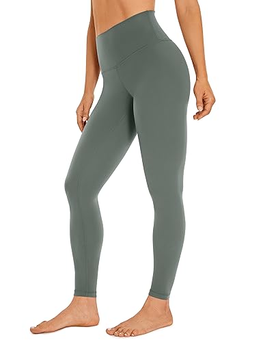 CRZ YOGA Butterluxe Damen High Waist Sport Leggings Blickdicht Yoga Leggins Sporthose Workout Gym Yogahose - 71cm Grauer Salbei 44 von CRZ YOGA