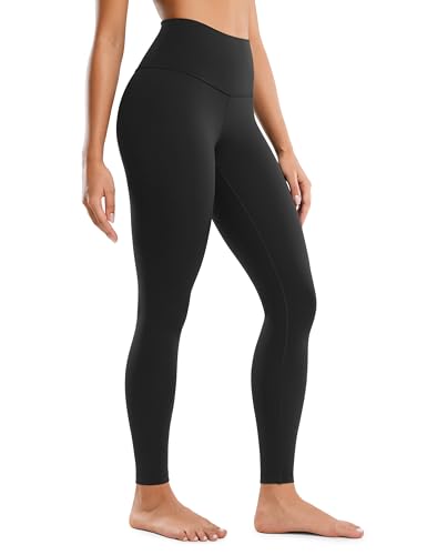 CRZ YOGA Butterluxe Damen High Waist Sport Leggings Blickdicht Yoga Leggins Sporthose Workout Gym Yogahose - 71cm Schwarz 42 von CRZ YOGA