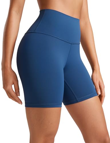 CRZ YOGA Butterluxe Damen Radlerhose Kurze Sporthose High Waist Yoga Sommer Shorts Laufshorts Fitness Hose - 15cm FRANZÖSISCHE Marine 34 von CRZ YOGA