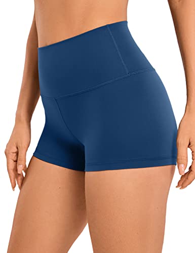 CRZ YOGA Butterluxe Damen Radlerhose Kurze Sporthose High Waist Yoga Sommer Shorts Laufshorts Fitness Hose - 6.3cm FRANZÖSISCHE Marine 40 von CRZ YOGA
