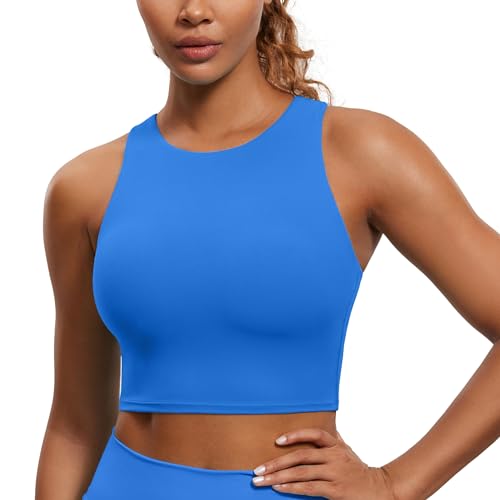 CRZ YOGA Damen Butterluxe Racerback Sport BH Gepolstert Ohne Bügel Crop Tops Longline Yoga Tank Top Fitness Sports Bra Funkelndes Blau 34 CRZ YOGA Damen Butterluxe Racerback Sport BH Gepolstert Ohne Bügel Crop Tops Longline Yoga Tank Top Fitness Sports Bra Funkelndes Blau 34 von CRZ YOGA