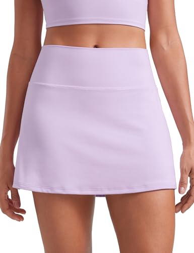CRZ YOGA Damen Butterluxe Röcke für Frauen Hohe Taille A-Line Tennis Golf Athletic Lässig Skorts mit Taschen Flieder Luft 34 von CRZ YOGA