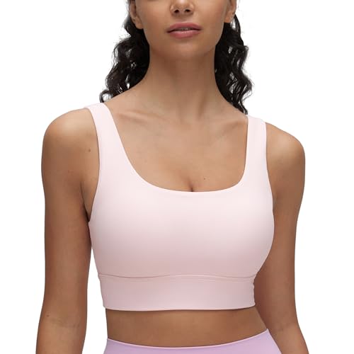 CRZ YOGA Damen Butterluxe Sport BH U Back Ohne Buegel Große Brüste Fitness Yoga BH Top Erdbeerrosa XL von CRZ YOGA