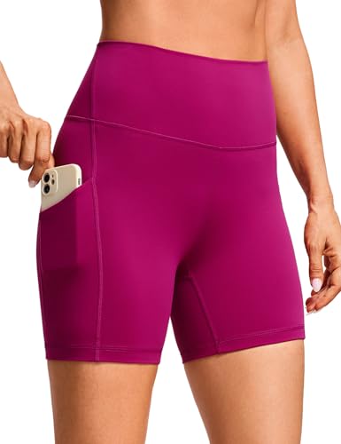 CRZ YOGA Damen Butterluxe Sport Radlerhose High Waist Yoga Gym Kurze Leggings Blickdichte Biker Shorts mit Tasche - 13cm Magenta Violett 34 CRZ YOGA Damen Butterluxe Sport Radlerhose High Waist Yoga Gym Kurze Leggings Blickdichte Biker Shorts mit Tasche - 13cm Magenta Violett 34 von CRZ YOGA