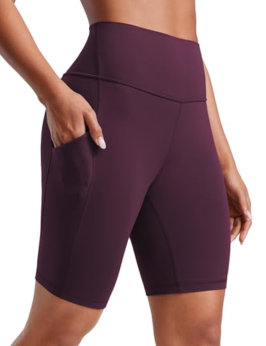 CRZ YOGA Damen Butterluxe Sport Radlerhose High Waist Yoga Gym Kurze Leggings Blickdichte Biker Shorts mit Tasche - 20cm Dunkellila 36 CRZ YOGA Damen Butterluxe Sport Radlerhose High Waist Yoga Gym Kurze Leggings Blickdichte Biker Shorts mit Tasche - 20cm Dunkellila 36 von CRZ YOGA