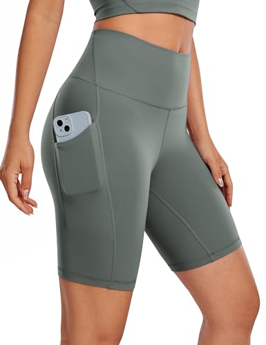 CRZ YOGA Damen Butterluxe Sport Radlerhose High Waist Yoga Gym Kurze Leggings Blickdichte Biker Shorts mit Tasche - 20cm Grauer Salbei 42 CRZ YOGA Damen Butterluxe Sport Radlerhose High Waist Yoga Gym Kurze Leggings Blickdichte Biker Shorts mit Tasche - 20cm Grauer Salbei 42 von CRZ YOGA