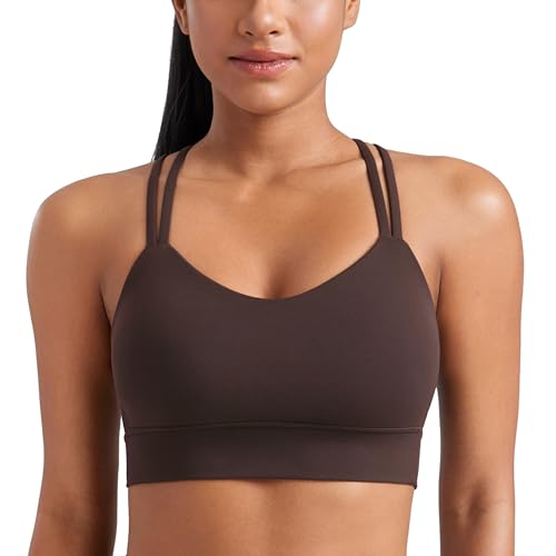 CRZ YOGA Damen Butterluxe Strappy Sport BH Ohne Bügel Gepolstert Sports Bra Yoga Bustier Workout Gym Croptop Heißes Fudge-Brown L CRZ YOGA Damen Butterluxe Strappy Sport BH Ohne Bügel Gepolstert Sports Bra Yoga Bustier Workout Gym Croptop Heißes Fudge-Brown L von CRZ YOGA