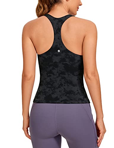 CRZ YOGA Damen Butterluxe Tank Tops Racerback Sport Top Yoga Fitness Oberteil Tanktops mit Integriertem BH Der Rauchtintennebel 40 von CRZ YOGA