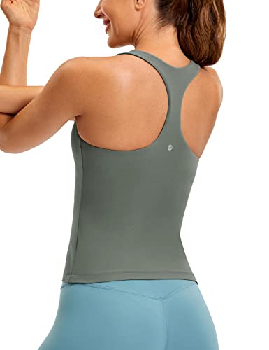 CRZ YOGA Damen Butterluxe Tank Tops Racerback Sport Top Yoga Fitness Oberteil Tanktops mit Integriertem BH Grauer Salbei 44 von CRZ YOGA
